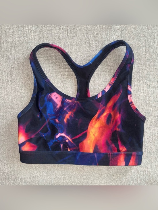 Old Navy Other - Old Navy Active PowerSoft Sports Bra Neon Flame Abstract Print Racerback